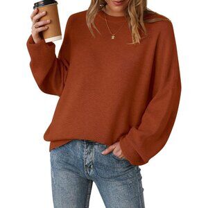 Women's Fashion Casual Caramel Sweaters Tops Style Wool Outfits Blend Crewneck